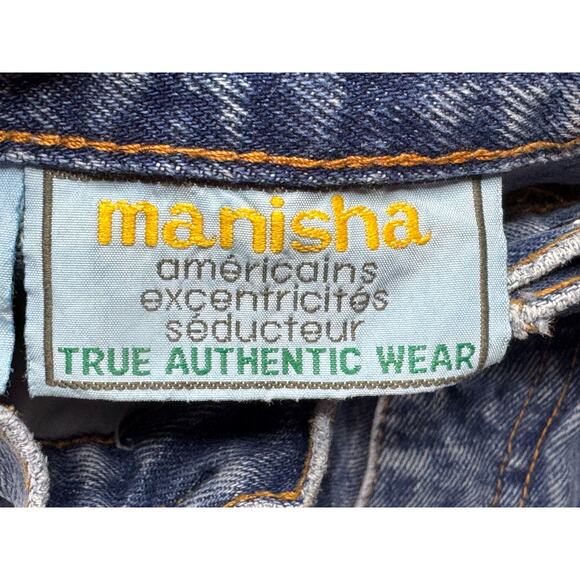 VTG 90s Manisha Women's High Waisted Puffy Paint Denim Shorts - Size 7 (24x10.5) - Picture 7 of 7